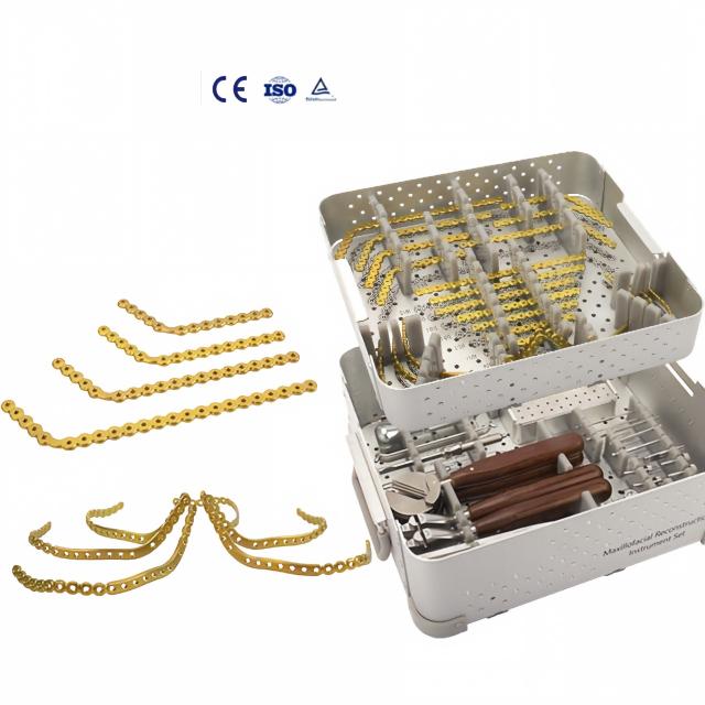 Hospital Grade Orthopedic Implant 2.4mm Maxillofacial Reconstruction Locking Plate Set System L-Shape Titanium Plates